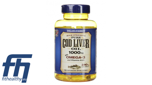 Holland \u0026 Barrett Cod Liver Oil 1000 mg 120 softgels | Maisto Papildai  Sportui