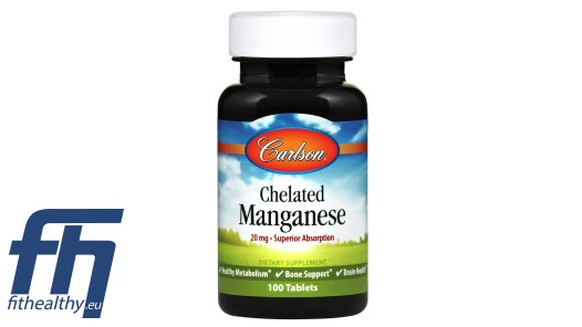 Carlson Labs Chelated Manganese 20 mg 100 tab | Sports nutrition, food ...
