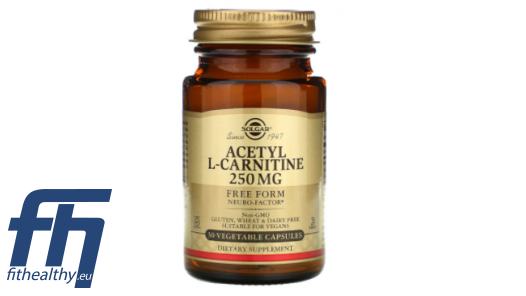 Solgar Acetyl-L-Carnitine 250 mg Л-Карнитин Аминокислоты Контроль Веса 30  vcaps | Премиальные БАДы, Витамины и Травы