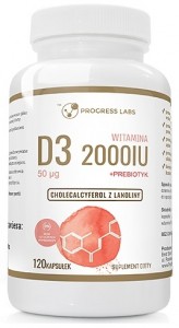 Progress Labs Vitamin D3 2000 iu + prebiotic