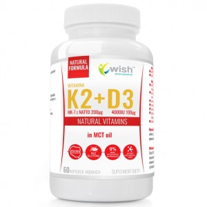 WISH Pharmaceutical Vitamin K2 Mk-7 200mcg + D3 100mcg in MCT oil