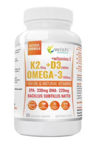 WISH Pharmaceutical Vitamin K2 & Vitamin D3 & Omega-3