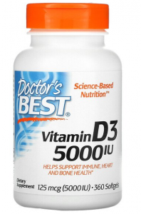 Doctor's Best Vitamin D3 125 mcg 5000 iu