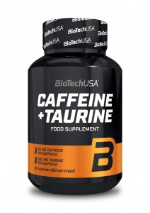 Biotech Usa Caffeine &amp; Taurine Kofeīns L-Taurīns Aminoskābes Pirms Treniņa Un Еnerģētiķi