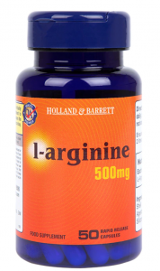 Holland & Barrett L-Arginine 500 mg Slāpekļa Oksīda Pastiprinātāji L-Arginīns Aminoskābes Pirms Treniņa Un Еnerģētiķi