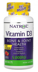 Natrol Vitamin D3  5000 iu Strawberry