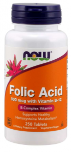 Now Foods Folic Acid 800 mcg with Vitamin B-12