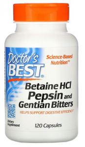 Doctor's Best Betaine HCL Pepsin & Gentian Bitters