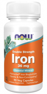 Now Foods Iron 36 mg Double Strength