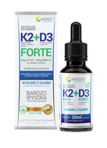 WISH Pharmaceutical Vitamin K2 MK7 + D3 Forte