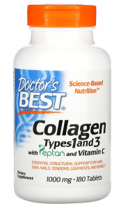 Doctor's Best Collagen Types 1 and 3 with Peptan and Vitamin C 1000 mg