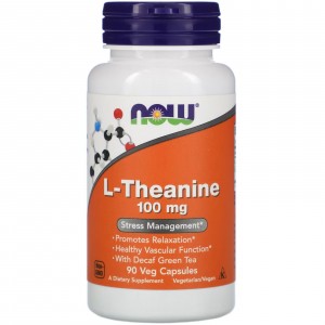 Now Foods L-Theanine 100 mg Amino rūgštys