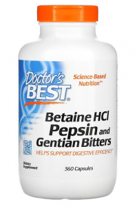 Doctor's Best Betaine HCL Pepsin and Gentian Bitters