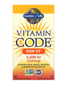 Garden of Life Vitamin Code RAW D3 5000 iu