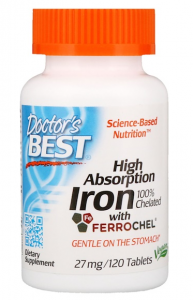 Doctor's Best High Absorption Iron with Ferrochel 27 mg