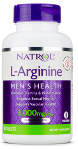 Natrol L-Arginine 3000 mg L-argininas Amino rūgštys Prieš treniruotę ir energija