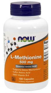Now Foods L-Methionine 500 mg L-metioninas Amino rūgštys