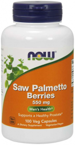 Now Foods Saw Palmetto Berries 550 mg Testosterono lygio palaikymas