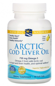 Nordic Naturals Arctic Cod Liver Oil Lemon 250 mg