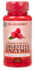 Holland & Barrett Raspberry Ketones Digestive Enzymes Aviečių ketonai Svorio valdymas