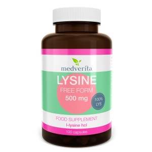 Medverita L-Lysine 500 mg L-lizinas Amino rūgštys