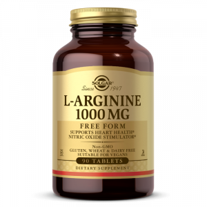 Solgar L-Arginine 1000 mg Lämmastikoksiidi võimendid L-arginiin Aminohapped Enne treeningut ja energiat
