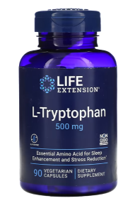 Life Extension L-Tryptophan 500 mg L-Triptofāns Aminoskābes