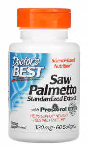 Doctor's Best Saw Palmetto with Prosterol, Standardized Extract 320 mg Testosterono lygio palaikymas