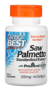 Doctor's Best Saw Palmetto with Prosterol, Standardized Extract 320 mg Testosterona Līmeņa Atbalsts