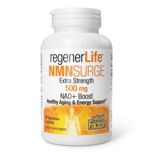 Natural Factors regenerLife NMNSurge NAD+ Boost 500 mg