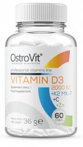 OstroVit Vitamin D3 2000 IU + K2 MK-7 + C + Zinc