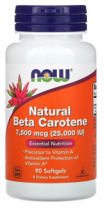 Now Foods Natural Beta Carotene 25000 iu