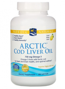 Nordic Naturals Arctic Cod Liver Oil Lemon 250 mg