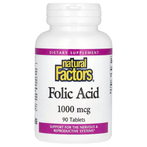 Natural Factors Folic Acid 1000 mcg