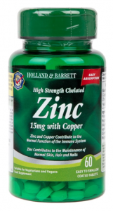 Holland & Barrett High Strength Chelated Zinc 15mg with Copper