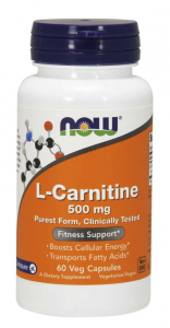 Now Foods L-Carnitine 500 mg L-Karnitīns Aminoskābes Svara Kontrole
