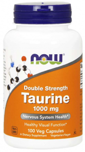 Now Foods Taurine 1000 mg L-Taurīns Aminoskābes