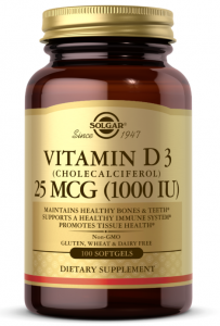 Solgar Vitamin D3 Cholecalciferol 25 mcg 1000 iu