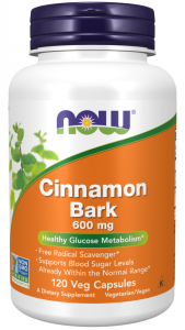 Now Foods Cinnamon Bark 600 mg Apetito kontrolė Svorio valdymas
