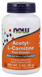 Now Foods Acetyl-L-Carnitine Pure Powder L-karnitinas Amino rūgštys Svorio valdymas