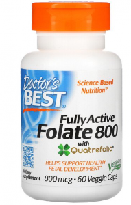 Doctor's Best Fully Active Folate 800 with Quatrefolic 800 mcg