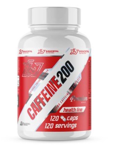 Immortal Nutrition Caffeine 200 Kofeinas Prieš treniruotę ir energija