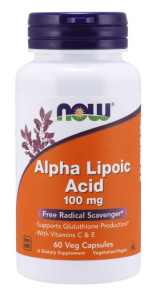 Now Foods Alpha Lipoic Acid 100 mg with Vitamins C & E Apetito kontrolė Svorio valdymas