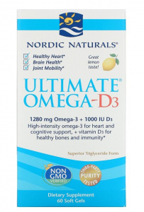 Nordic Naturals Ultimate Omega-D3 1280 mg Lemon