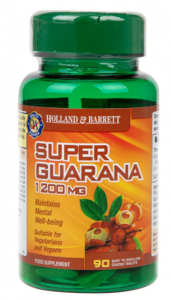 Holland & Barrett Super Guarana 1200 mg Prieš treniruotę ir energija