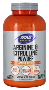 Now Foods Arginine & Citrulline Powder L-argininas L-citrulinas Amino rūgštys Prieš treniruotę ir energija