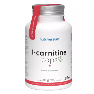 Nutriversum L-Carnitine caps L-karnitinas Svorio valdymas