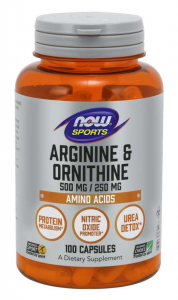 Now Foods Arginine & Ornithine 500 mg / 250 mg Усилители Оксида Азота Л-Аргинин Аминокислоты Пeред Тренировкой И Энергетики