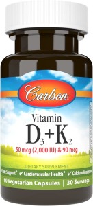 Carlson Labs Vitamin D3 2000 iu + K2 90 mcg