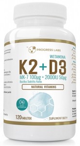 Progress Labs Vitamin K2 MK-7 100mcg + D3 2000iu